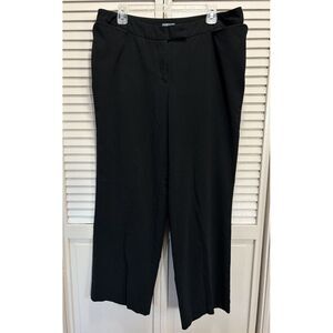Hilliard & Hanson Black Pants Straight High Rise Zip Hooks Pockets Size‎ 16W